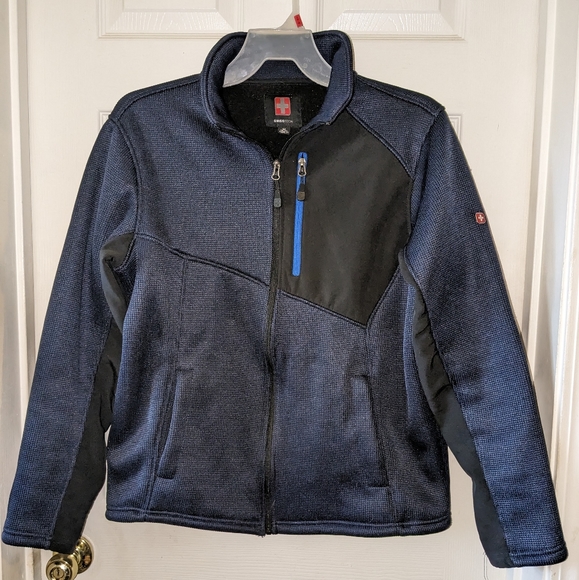 Swiss Tech Men's Fleece Lined Zipper Jacket Navy Size Medium - Picture 1 of 9